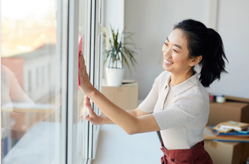 post construction cleaner cleaning window